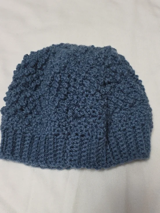 Blue Knit Beanie Hat - Men’s Winter Accessory - Picture 2 of 3